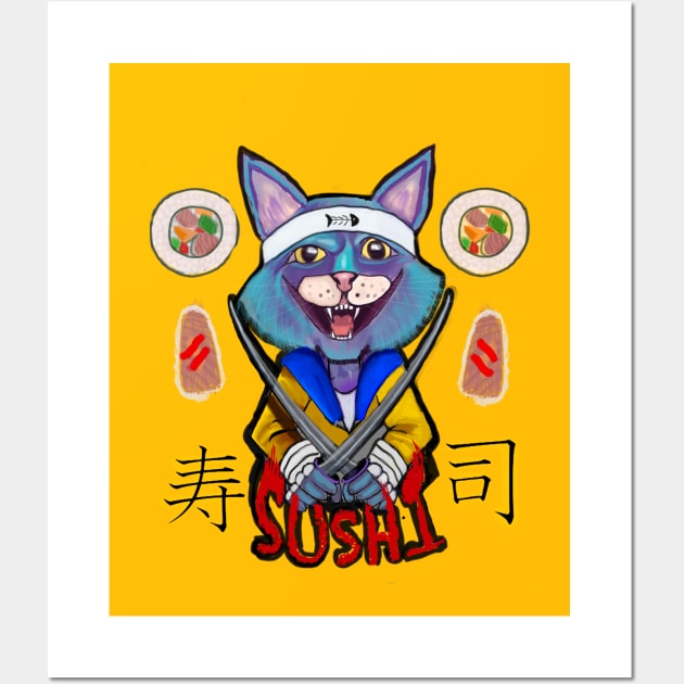 Catana the sushi ninja Wall Art by Ace13creations